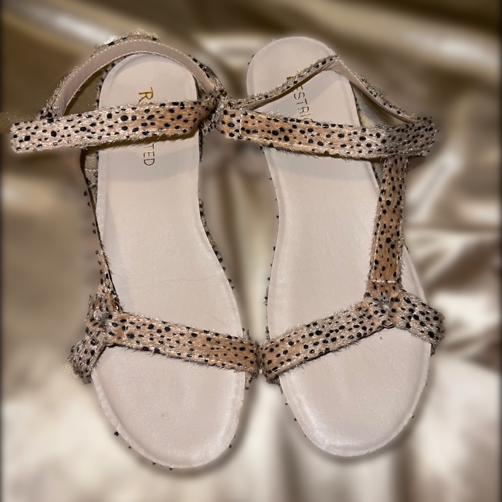 Restricted Cheetah Print Furry Sandals